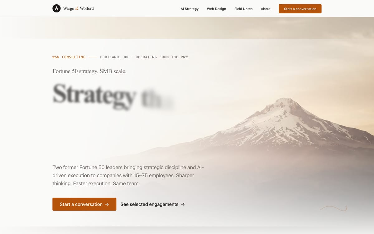 The Wargo & Wolford site. AI adoption isn't the advantage. Integration is.