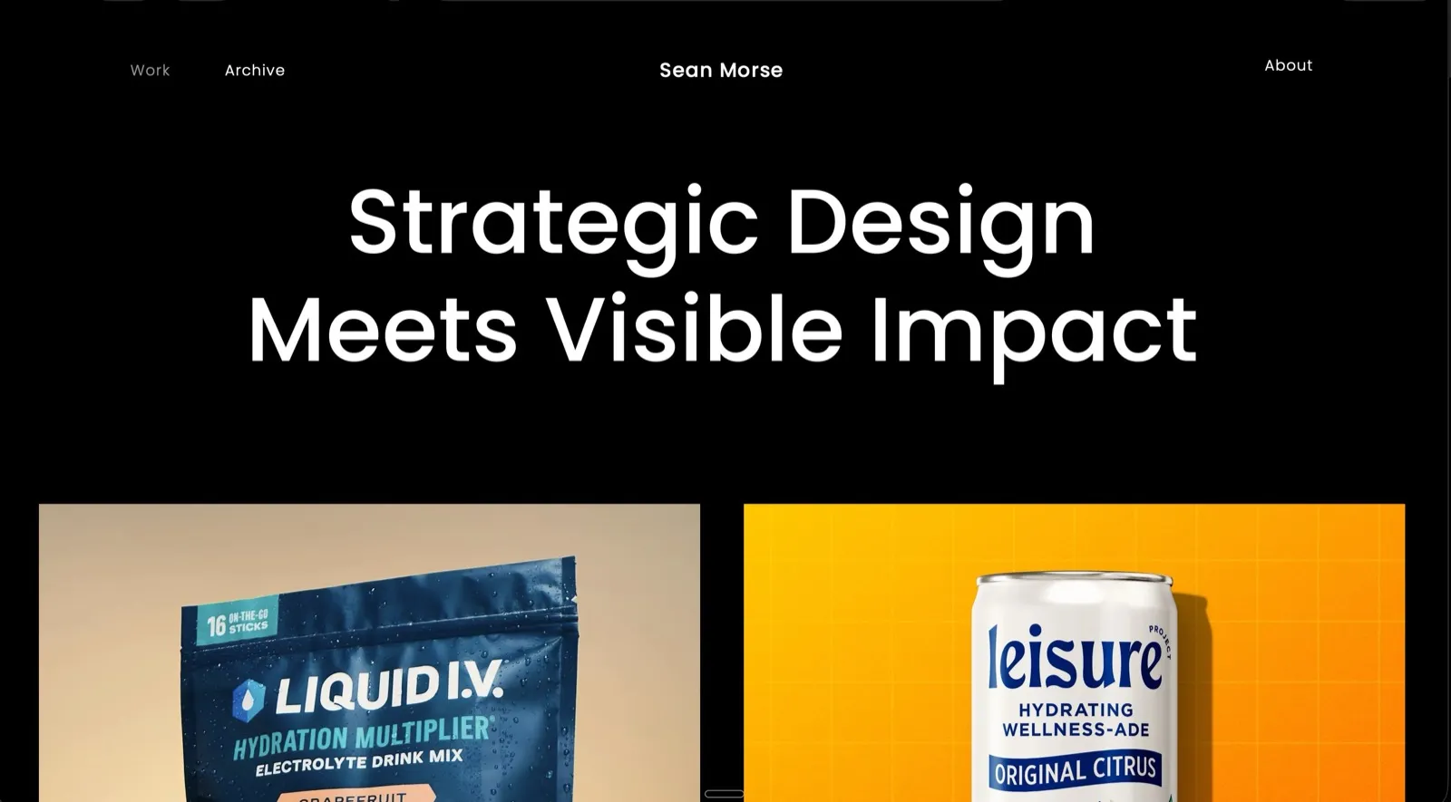 Sean Morse's previous homepage before the redesign